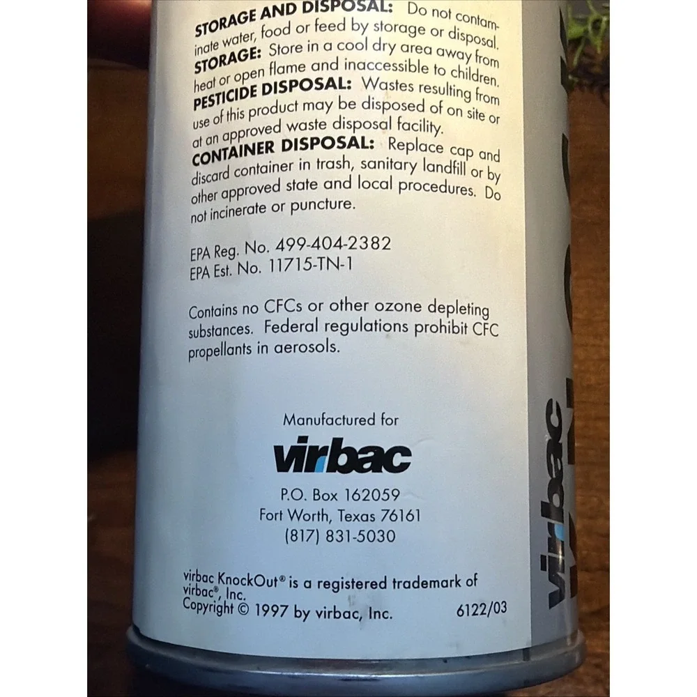 Org Formula NOS Virbac Knockout ES Area Treatment, 16 oz ORM-D 1997